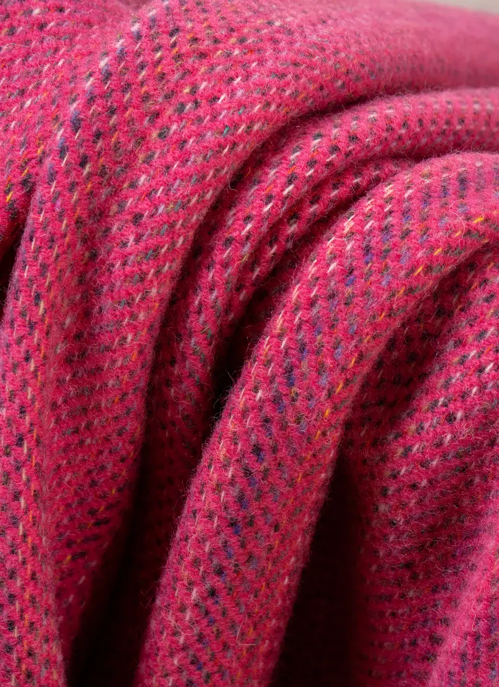 Fuschia Tweed Wool Throw